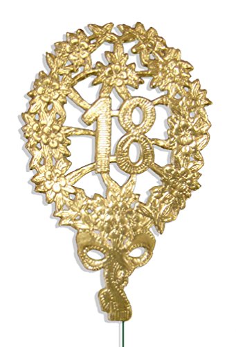 Kunze A014041181 Jubiläumszahl 18 mit Haltedraht, 10 Stück, Gold, 8 x 12 cm von Kunze