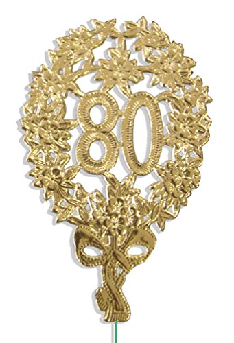 Kunze A014041801 Jubiläumszahl 80 mit Haltedraht, 10 Stück, Gold, 8 x 12 cm von Kunze