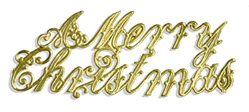 Kunze A068140011 Merry Christmas, 9 x 3.5 cm, 6 Stück, Geprägtes Papier, Gold von Kunze