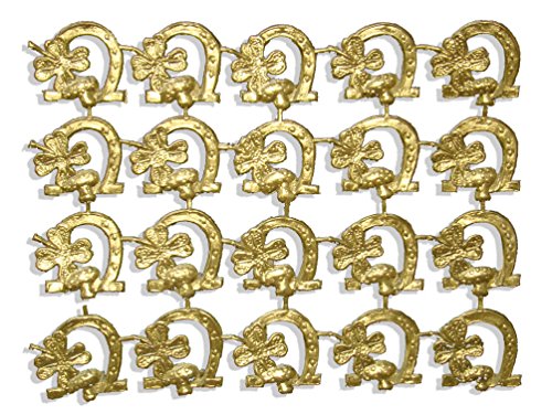 Kunze Glücksbringer Hufeisen mit Kleeblatt, ca. 3 cm, Gold, 20 Stück auf Blatt, aus geprägtem Papier Kunze Glücksbringer Hufeisen mit Kleeblatt, ca. 3 cm, Gold, 20 Stück auf Blatt, aus geprägtem Papier von Kunze