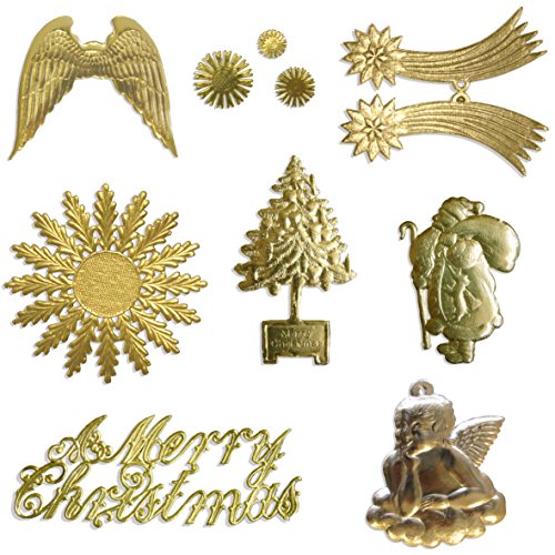 Kunze Weihnachten Mix Sortiment, 88 Stück, Gold, aus geprägtem Papier von Kunze