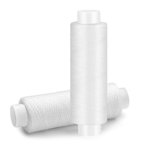 2 Stück Nähgarn, 200 Yards Nähgarn weiß, Nähgarns für Nähmaschine weißer Faden, Garn Nähmaschine für Handquilten, Sticken und Basteln von Kuppt
