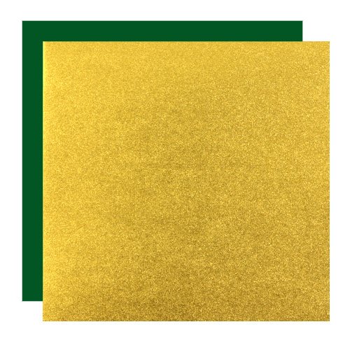 Origami-Papier Premium Double Color 12 cm Metallic-Paper gold-grün, 10 Blatt von Kurasawa