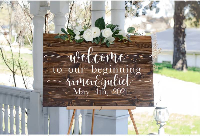 Hochzeit Willkommensschild, Willkommen Zu Unserem Hochzeitsschild, 24 X Eingangsschild, Rustikales Hochzeitsschild Aus Holz, Willkommensschild Holz von KurensKustoms