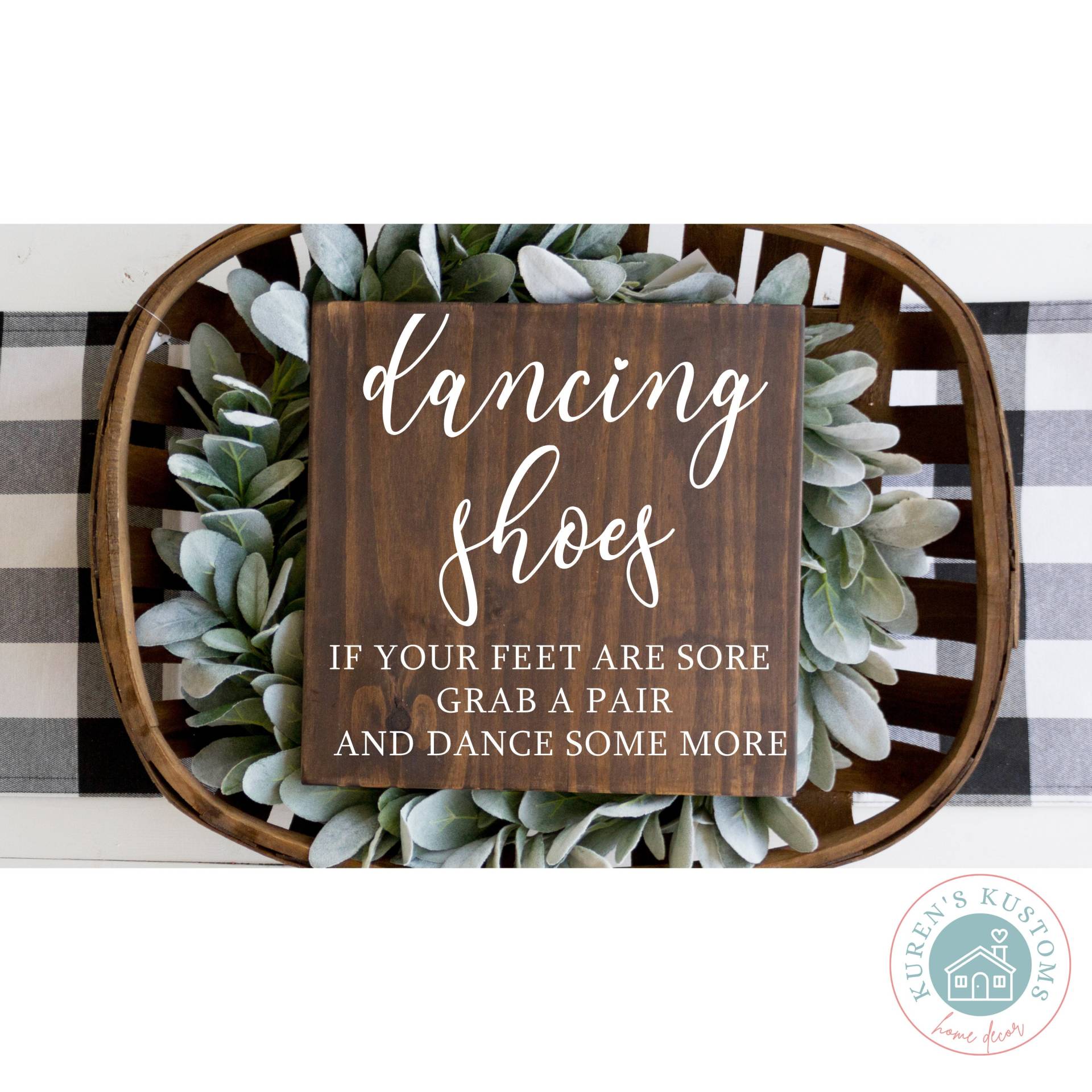 Tanzschuhe Schild | Flip-Flop-Schild Für Hochzeit Hochzeits-Tanzbodenschild Holzschild Zur Bauernhaus-Hochzeitsschild von KurensKustoms