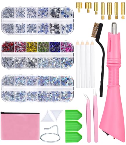 Kureny Bedazzler Kit mit Strass,Hotfix Applikator mit Strassstein,Hot Fixed Edelstein Handwerk Applicator mit 7 Applikatorspitzen,Farben Strass Kristalle für DIY Kleidung Schuhe Kureny Bedazzler Kit mit Strass,Hotfix Applikator mit Strassstein,Hot Fixed Edelstein Handwerk Applicator mit 7 Applikatorspitzen,Farben Strass Kristalle für DIY Kleidung Schuhe von Kureny