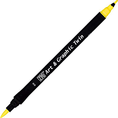 Kuretake Zig Kunst und Graphic Twin Tip Brush Marker 010 Light Gelb Kuretake Zig Kunst und Graphic Twin Tip Brush Marker 010 Light Gelb von Kuretake