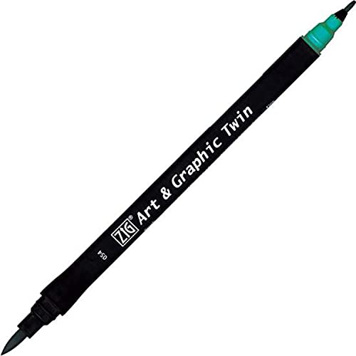 Kuretake ZIG Art and Graphic Twin Marker, Rundspitze trkis 054, Grün Kuretake ZIG Art and Graphic Twin Marker, Rundspitze trkis 054, Grün von Kuretake UK Ltd.