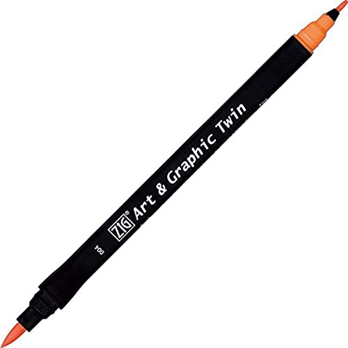 Kuretake ZIG Art and Graphic Twin Tip Brush Marker Pen 004 Orange Kuretake ZIG Art and Graphic Twin Tip Brush Marker Pen 004 Orange von Kuretake