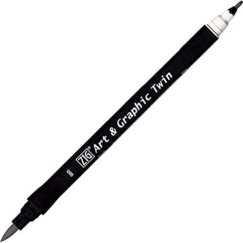 Kuretake ZIG Art and Graphic Twin Tip Bürste 080 Marker, Grau Kuretake ZIG Art and Graphic Twin Tip Bürste 080 Marker, Grau von Kuretake