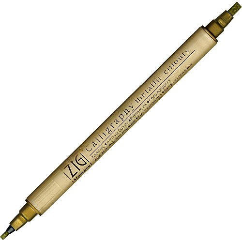 Toga Kuretake Zig Memory System Twin Marker, Writer Metallic Colors, Gold (MS-8400-101) von Toga