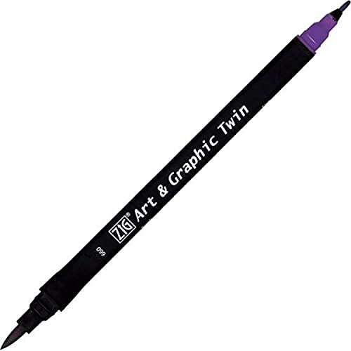 Kuretake ZIG Art and Graphic Twin Tip Bürste 660 Marker Deep Violet von Kuretake