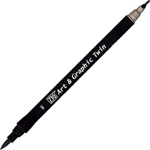 Kuretake ZIG Art and Graphic Twin Tip Bürste Marker, kühles Grau 082, 7 Kuretake ZIG Art and Graphic Twin Tip Bürste Marker, kühles Grau 082, 7 von Kuretake