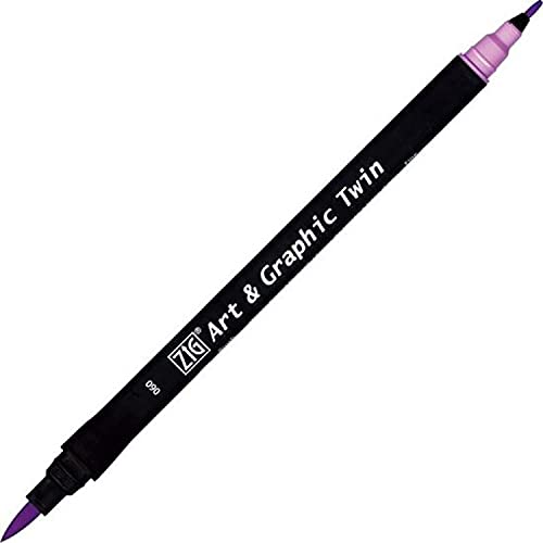 Kuretake ZIG Art and Graphic Twin Tip Bürste Marker 060, Mauve Hell von Kuretake