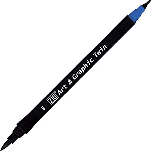 Kuretake ZIG Art and Graphic Twin Tip Bürste Marker 063 Dull Blue von Kuretake