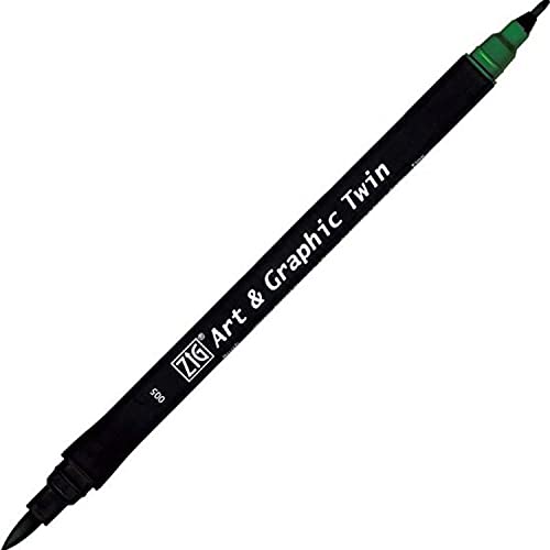 Zig Kunst und Graphic Twin Tip Bürste Marker Pen 005 grün Zig Kunst und Graphic Twin Tip Bürste Marker Pen 005 grün von Kuretake UK Ltd.