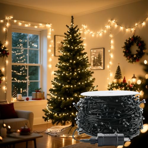 LED Lichterkette Außen 100m 1000LED dimmbar mit 8 Modi & Timer, wetterfest & wasserdicht IP44, Outdoor Innen Beleuchtung für Garten Terrasse Balkon Party Hochzeit Festival Deko, warmweiß von Kuro-sagol