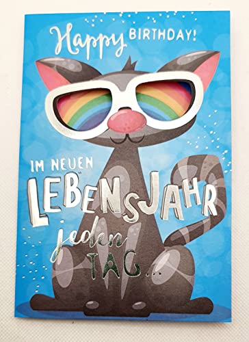 Karte zum Geburtstag I Geburtstagskarte I Klappkarte mit Umschlag I lustig I Format DIN B6 (Regenbogen) von Kurt Eulzer die Glückwunschkarte