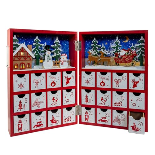 Kurt Adler 33 cm batteriebetriebener beleuchteter Weihnachts-Adventskalander aus Holz Kurt Adler 33 cm batteriebetriebener beleuchteter Weihnachts-Adventskalander aus Holz von Kurt S. Adler