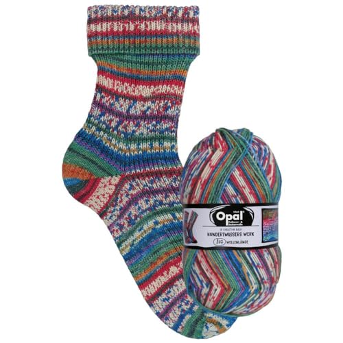 Opal Sockenwolle Hundertwasser neue Farben | Sockengarn 4-fädig | Strumpfwolle zum Stricken und Häkeln | 100g, 420m (4053 Wellenlaenge) von Kurtenbach