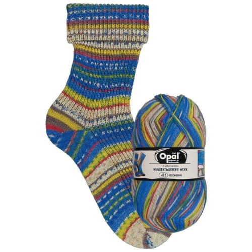 Opal Sockenwolle Hundertwasser neue Serie | Sockengarn 4-fädig | Strumpfwolle zum Stricken und Häkeln | 100g, 420m (Farbe 4057 Regenbaum) von Kurtenbach