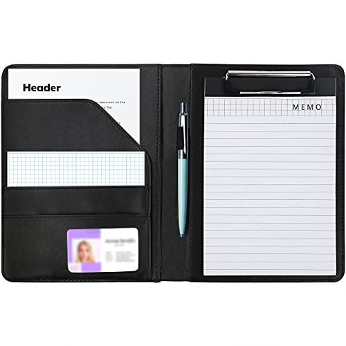 Kurtzy A5 Schwarzes Kunst Leder Organizer Notizbuch Nachfüllbar - Personal Geschäfts Organizer Buch Mit Kartenhalter, Stifthalter, Zwischenablage & Notizblock - Konferenzmappe von Kurtzy