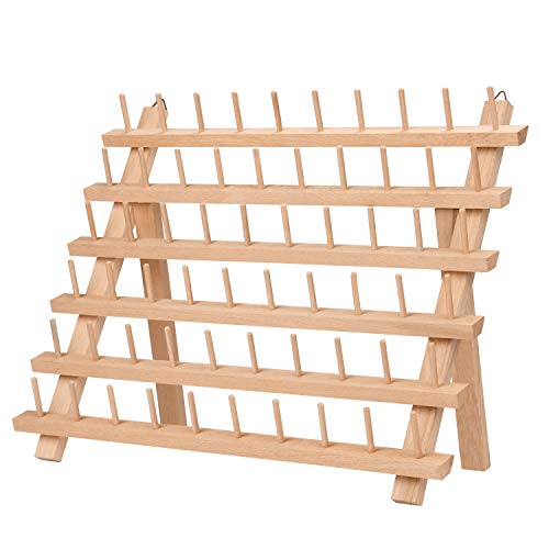 Kurtzy Garnrollenhalter aus Holz zur Aufbewahrung von 60 Faden Spulen - Fadenhalter Spulenhalter Garnrollen Organizer zum Aufhängen an Wand oder Aufstellen – Nähgarnhalter Buchenholz Nähorganizer Kurtzy Garnrollenhalter aus Holz zur Aufbewahrung von 60 Faden Spulen - Fadenhalter Spulenhalter Garnrollen Organizer zum Aufhängen an Wand oder Aufstellen – Nähgarnhalter Buchenholz Nähorganizer von Kurtzy