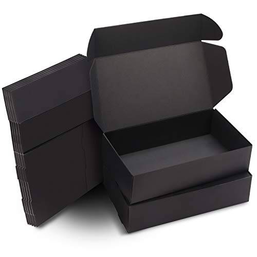 Kurtzy Karton Geschenkboxen Schwarz (20 Stk) – Schachteln 19x 11x 4,5cm Pappschachteln mit Deckel – Kraftpapier Geschenk Box Rechteckig zum Selber Aufbauen für Geschenke, Hochzeit, Party, Weihnachten von Kurtzy