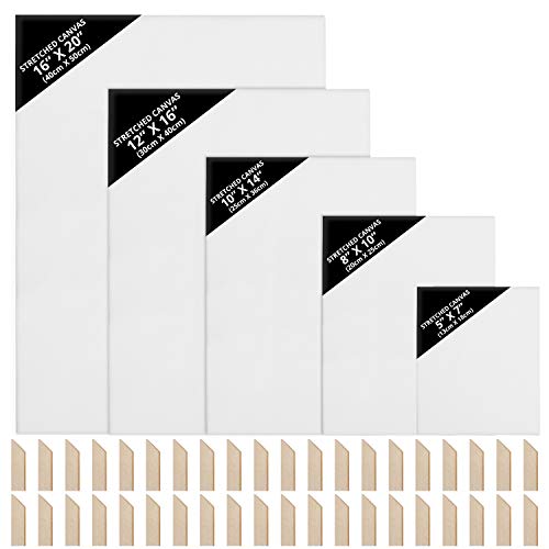 Kurtzy Keilrahmen für Künstler, weiße Leinwand, gespannte Leinwände für Acrylfarben, 10 Stück Kurtzy Keilrahmen für Künstler, weiße Leinwand, gespannte Leinwände für Acrylfarben, 10 Stück von Kurtzy