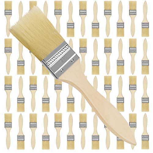 Kurtzy Pinselset (48 Stk) – 3,81 cm Profi Malerpinsel mit Holzgriff, Pinsel Set für Farben, Lack, Beizen, Klebstoffe - Flachpinsel, Lasurpinsel, Lackpinsel für Malerbedarf, Zum Streichen, DIY von Kurtzy