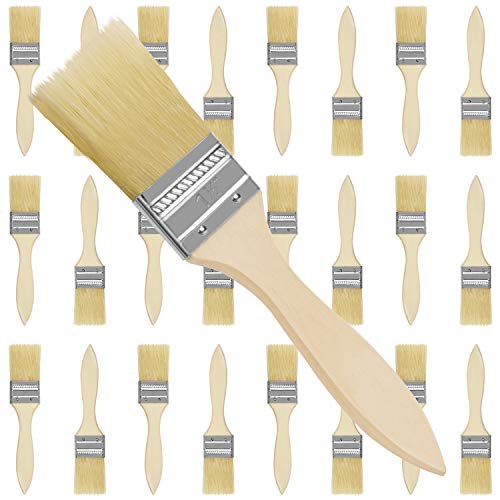 Kurtzy Pinselset 24-er Pack – 38,1mm Pinselkopf, Malerpinsel Größe 17,5cm - Pinsel Set für Farben, Lack, Beizen, Klebstoffe - Flachpinsel, Lasurpinsel, Lackpinsel für Malerbedarf, zum Streichen, DIY von Kurtzy