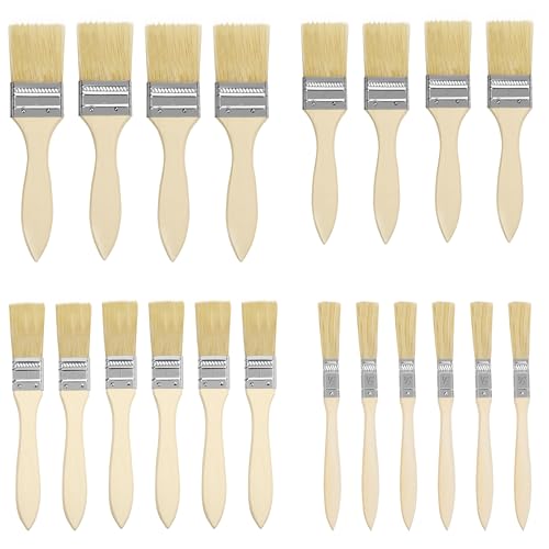 Kurtzy Pinselset Profi Malerpinsel Set (20 STK) –Holz Pinsel 5,08/3,81/2,54/1,27 cm Pinsel Set für Farbe, Lack, Beizen, Klebstoff - Pinselset Maler, Lasurpinsel Set, Lackpinsel Set zum Streichen, DIY von Kurtzy