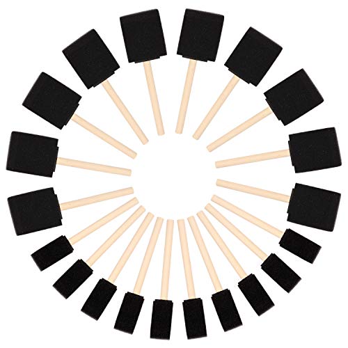 Kurtzy Schaumstoff Stupfpinsel (20er Pack) - Zwei Größen - Holzgriff Schaumstoff Pinsel Set - Malwerkzeug für Acryl, Öl, Beizen & Aquarelle - Kunst- und Bastelbedarf von Kurtzy