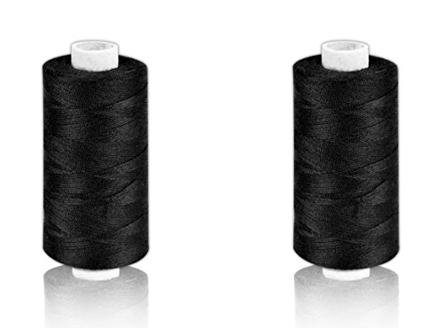 2 Stück Spulen a. 500 m Nähgarn/Syngarn Garn Garne Polyester für die Nähmaschine schwarz,ka0476 von Ka