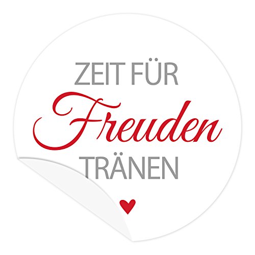 KuschelICH Freudentränen Sticker Hochzeit Aufkleber zum Verzieren elegantes Design (Rot, 50 Stk.) von KuschelICH