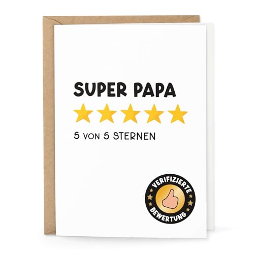 KuschelICH Klappkarte 5 Sterne Motiv – DIN A6 Grußkarte mit Kraftpapierumschlag – Made in Germany (Papa) von KuschelICH