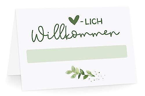 KuschelICH Tischkarten Herzlich Willkommen (50) von KuschelICH