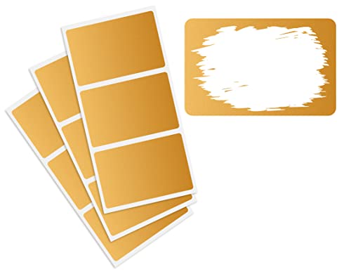 Rubbelaufkleber 6x4 cm – Scratch Off Sticker in Gold – 50 Stück Rubbeletiketten selbstklebend – Ideal für DIY-Karten, Gewinnspiele, Adventskalender von KuschelICH