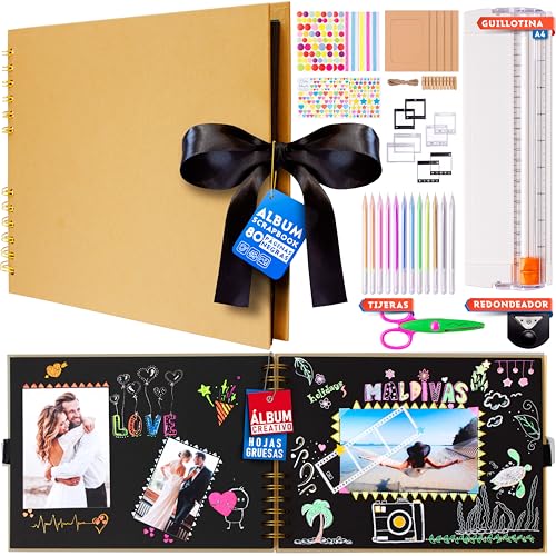 Fotoalbum zum Kleben und Schreiben, A4, Scrapbook, Notizbuch, schwarze Blätter, 80 große Seiten, Schneidemaschine, Schere, Marker, Sticker, Schablonen, Rahmen, Dekoration, Souvenirs, Geschenk, Fotoalbum zum Kleben und Schreiben, A4, Scrapbook, Notizbuch, schwarze Blätter, 80 große Seiten, Schneidemaschine, Schere, Marker, Sticker, Schablonen, Rahmen, Dekoration, Souvenirs, Geschenk, von Kussko