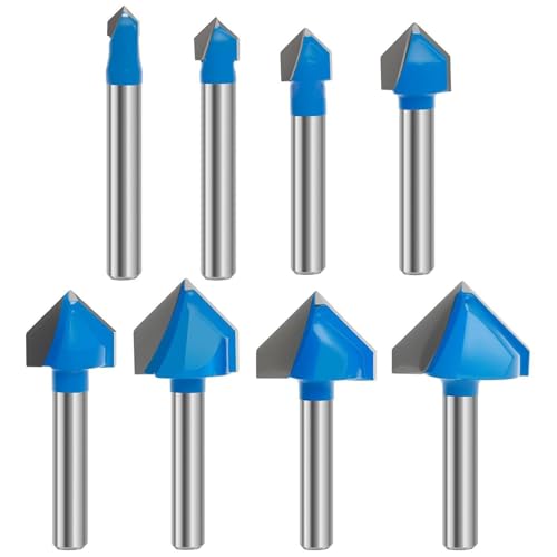 Kustimantu 1/4 Zoll Router Bit, Router Bits 1/4 Shank, 8 Stücke schneider bearbeitungswerkzeuge, Stabiles handwerkswerkzeug bearbeitungszubehör für massives -Partikett -Sperr Kustimantu 1/4 Zoll Router Bit, Router Bits 1/4 Shank, 8 Stücke schneider bearbeitungswerkzeuge, Stabiles handwerkswerkzeug bearbeitungszubehör für massives -Partikett -Sperr von Kustimantu