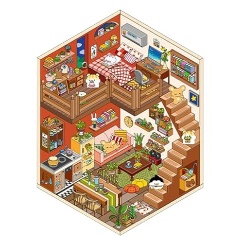 Kustimantu 3D Miniatur Szenenaufkleber Szenen Aufkleber für Erwachsene - Machen Sie Ihre eigenen Heimaufkleber | Planer Dekor, Scrapbooking Handwerk für Erwachsene von Kustimantu