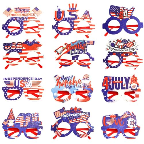 Kustimantu 4. Juli Foto -Requisiten, 4. Juli Fotokabine Requisiten - Brille Independence Day Party Supplies | Patriotische Dekorationsvorräte von 12 für den 4. Juli Memorial Veterans Day Party Kustimantu 4. Juli Foto -Requisiten, 4. Juli Fotokabine Requisiten - Brille Independence Day Party Supplies | Patriotische Dekorationsvorräte von 12 für den 4. Juli Memorial Veterans Day Party von Kustimantu