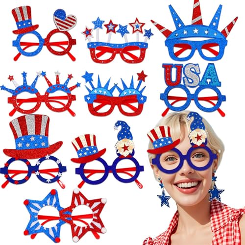 Kustimantu 4. Juli Sonnenbrille für Erwachsene, 4. Juli Sonnenbrille,Rot weiße und blaue Sonnenbrille - 9 Paar Kostümzubehör für Independence Day Paraden, Strandbesichtigung, Poolfeier, Kustimantu 4. Juli Sonnenbrille für Erwachsene, 4. Juli Sonnenbrille,Rot weiße und blaue Sonnenbrille - 9 Paar Kostümzubehör für Independence Day Paraden, Strandbesichtigung, Poolfeier, von Kustimantu