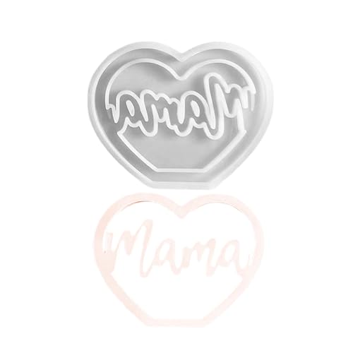 Kustimantu Epoxidharz Handwerk - Mama Harzgießform Silikon-Set | Flexibles Herzförmiges Handgemachtes Deko Für Frauen Familie Freunde Zuhause & Büro Kustimantu Epoxidharz Handwerk - Mama Harzgießform Silikon-Set | Flexibles Herzförmiges Handgemachtes Deko Für Frauen Familie Freunde Zuhause & Büro von Kustimantu