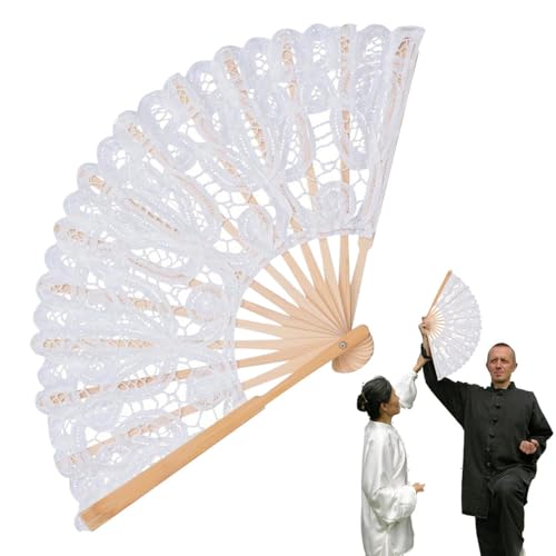 Kustimantu Faltbare Handfächer für Damen, Fächer aus Spitze, handgehalten, Vintage, elegant, für Hochzeit, Tanz, Party, Kirche, Heimdekoration Kustimantu Faltbare Handfächer für Damen, Fächer aus Spitze, handgehalten, Vintage, elegant, für Hochzeit, Tanz, Party, Kirche, Heimdekoration von Kustimantu