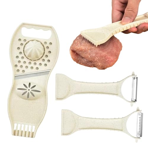 Kustimantu Gemüsereibe für die Küche, manuell, vielseitiges Zubehör zum Schneiden von Gemüse und zum Entsaften von Zwiebeln, Knoblauch, Karotten Kustimantu Gemüsereibe für die Küche, manuell, vielseitiges Zubehör zum Schneiden von Gemüse und zum Entsaften von Zwiebeln, Knoblauch, Karotten von Kustimantu