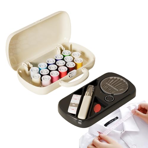 Kustimantu Kompaktes Reparatur-Set – Zubehör mit Schere und Band mit doppelschichtigem Etui für die Reparatur von Kleidung, Anfänger, Outdoor, Mama, Frauen, Erwachsene von Kustimantu