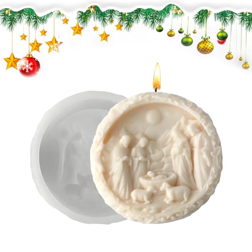Kustimantu Krippenform | Jesus Geburt Kerzenform | 3D Runde Silikon Form Einfache Entformung Weihnachtsform Für Gips Seife Schokolade Fondant Backen Epoxidharz Gips Bastelprojekte Kustimantu Krippenform | Jesus Geburt Kerzenform | 3D Runde Silikon Form Einfache Entformung Weihnachtsform Für Gips Seife Schokolade Fondant Backen Epoxidharz Gips Bastelprojekte von Kustimantu