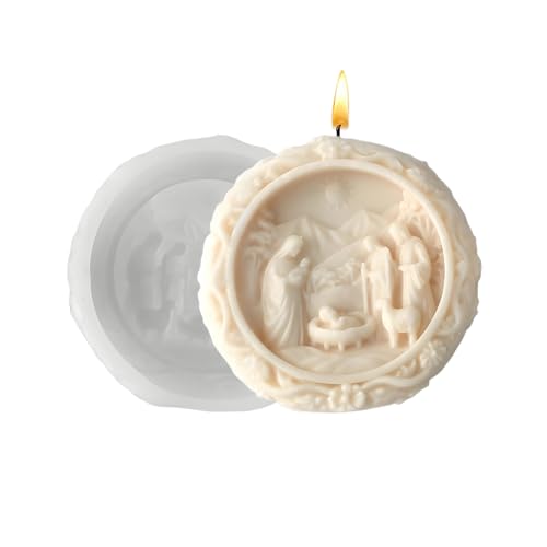 Kustimantu Krippenformen Für Epoxidharz,Jesus Geburt Fondantformen - 3D Runde Silikon Form Einfache Entformung Weihnachtsform Für Gips Seife Schokolade Fondant Backen Epoxidharz Gips Bastelprojekte Kustimantu Krippenformen Für Epoxidharz,Jesus Geburt Fondantformen - 3D Runde Silikon Form Einfache Entformung Weihnachtsform Für Gips Seife Schokolade Fondant Backen Epoxidharz Gips Bastelprojekte von Kustimantu