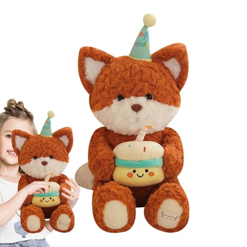 Kustimantu Nettes Bärenplüschkissen, Plüschbärenpuppe,Weiches Bärenplüschspielzeug 15 Zoll | Weiche Fuchs Huggable -Kissenspielzeug 15 Zoll für Auto, Sofa, Couch von Kustimantu